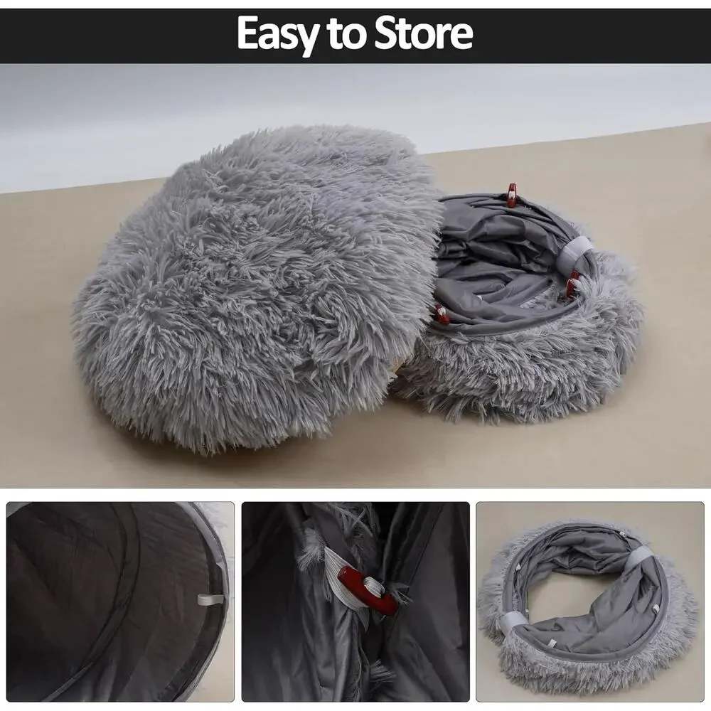 Indoor Cat Tunnel Bed with Central Mat